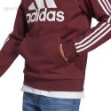 Bluza męska adidas Essentials Fleece 3-Stripes Logo Hoodie bordowa H47057 Adidas