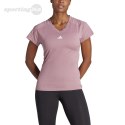 Koszulka damska adidas Aeroready Train Essentials Minimal Branding V-Neck Tee różowa HZ5662 Adidas
