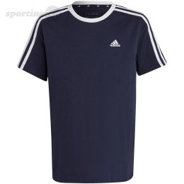Koszulka dla dzieci adidas Essentials 3-Stripes Cotton Loose Fit Boyfriend Tee granatowa IC3638 Adidas