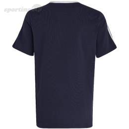 Koszulka dla dzieci adidas Essentials 3-Stripes Cotton Loose Fit Boyfriend Tee granatowa IC3638 Adidas