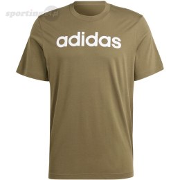 Koszulka męska adidas Essentials Single Jersey Linear Embroidered Logo Tee khaki IC9280 Adidas