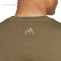 Koszulka męska adidas Essentials Single Jersey Linear Embroidered Logo Tee khaki IC9280 Adidas