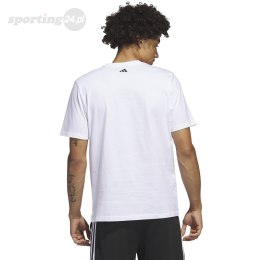 Koszulka męska adidas Lil' Stripe Basketball Graphic Tee biała IC1866 Adidas