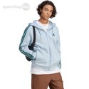 Bluza męska adidas Essentials Fleece 3-Stripes Full-Zip błękitna IJ8932 Adidas
