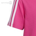 Koszulka dla dzieci adidas Essentials 3-Stripes Cotton Loose Fit Boyfriend Tee różowa IC3639 Adidas
