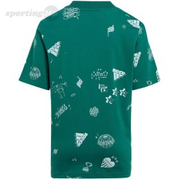 Koszulka dla dzieci adidas Brand Love Allover Print zielona IA1562 Adidas