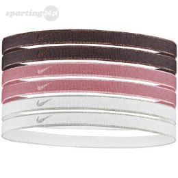 Opaski na włosy Nike Swoosh Sport 6 szt. kremowe, brązowe N1002008125OS Nike