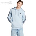 Bluza męska adidas Essentials Fleece 3-Stripes Hoodie błękitna IS0004 Adidas