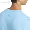 Koszulka męska adidas Essentials Single Jersey Linear Embroidered Logo Tee niebieska IS1350 Adidas