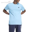 Koszulka męska adidas Essentials Single Jersey Embroidered Small Logo Tee błękitna IS1317 Adidas