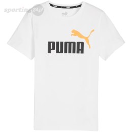 Koszulka dla dzieci ESS+ 2 Col Logo Tee B biała 586985 35 Puma