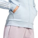 Bluza damska adidas Essentials 3-Stripes Full-Zip Fleece błękitna IR6076 Adidas