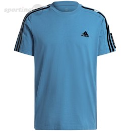Koszulka męska adidas Essentials Single Jersey 3-Stripes Tee niebieska IS1338 Adidas