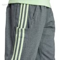 Spodnie męskie adidas Essentials Single Jersey Tapered Open Hem 3-Stripes ciemnoszare IS1367 Adidas