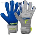 Rękawice bramkarskie Reusch Attrakt Grip Evolution Finger Support Junior szaro-niebieskie 5272820 6006 Reusch