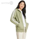 Bluza damska adidas Essentials 3-Stripes Full-Zip Fleece Hoodie oliwkowa JP2352 Adidas