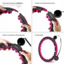 HHM16 HULA HOP BLACK/PINK Z MAGNESAMI I OBCIĄŻNIKIEM + LICZNIK HMS