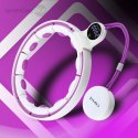 HHM17 HULA HOP WHITE/VIOLET Z MAGNESAMI I OBCIĄŻNIKIEM + LICZNIK HMS