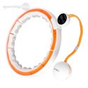 HHM21 HULA HOP WHITE/ORANGE Z MAGNESAMI, WYPUSTKAMI TPE I OBCIĄŻNIKIEM + LICZNIK HMS