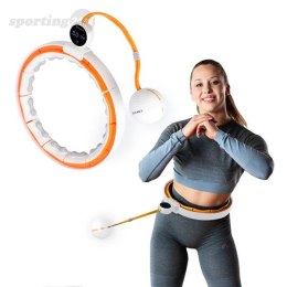 HHM21 HULA HOP WHITE/ORANGE Z MAGNESAMI, WYPUSTKAMI TPE I OBCIĄŻNIKIEM + LICZNIK HMS