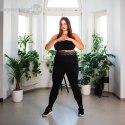 HHW12 PLUS SIZE HULA HOP BLACK Z WYPUSTKAMI I OBCIĄŻNIKIEM HMS