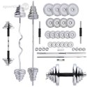 STC55 SZTANGIELKI-SZTANGA PROSTA I ŁAMANA W WALIZCE CHROM 55KG HMS