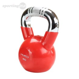 KTC10 RED UCHWYT CHROM RADEŁKOWANY KETTLEBELL ŻELIWNY HMS