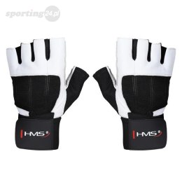 RST04 WHITE-BLACK ROZM. L RĘKAWICE NA SIŁOWNIĘ HMS