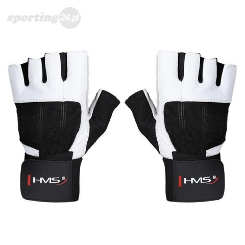 RST04 WHITE-BLACK ROZM. L RĘKAWICE NA SIŁOWNIĘ HMS