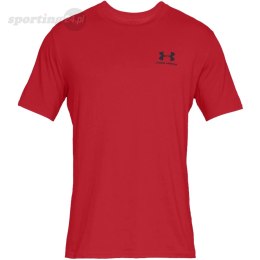 Koszulka męska Under Armour Sportstyle Left Chest SS czerwona 1326799 600 Under Armour