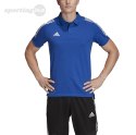 Koszulka męska adidas Condivo 20 Polo niebiesko-biała ED9237 Adidas teamwear