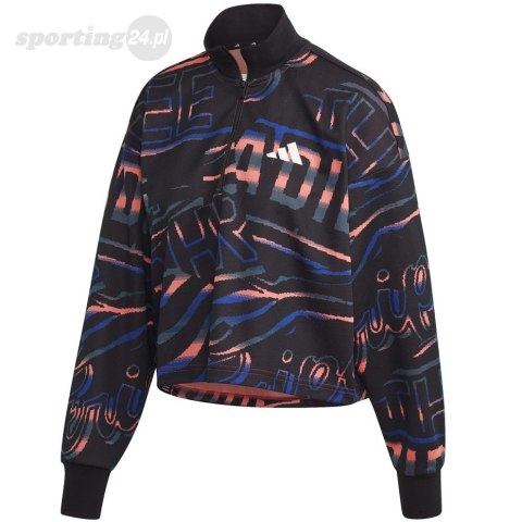 Bluza damska adidas W Ur Halfzip czarno-niebiesko-pomarańczowa FT9731 Adidas