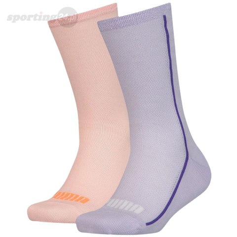 Skarpety dla dzieci Puma Mesh Sock 2 pary fioletowe, brzoskwiniowe 907628 02 Puma