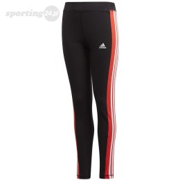 Spodnie dla dzieci adidas Yg Lin 3s Tight czarno-czerwone GD6214 Adidas