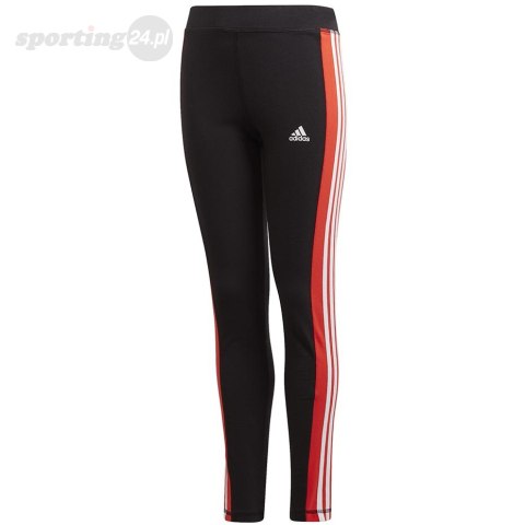 Spodnie dla dzieci adidas Yg Lin 3s Tight czarno-czerwone GD6214 Adidas