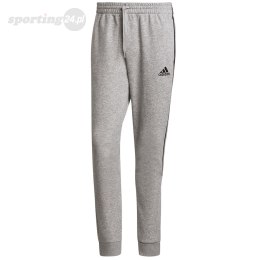 Spodnie męskie adidas Essentials Tapered Cuff 3 Stripes szare GK8976 Adidas