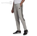 Spodnie męskie adidas Essentials Tapered Cuff 3 Stripes szare GK8976 Adidas