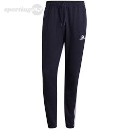 Spodnie męskie adidas Essentials Tapered Elastic Cuff 3 Stripes Pant granatowe GK8830 Adidas