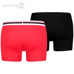 Bokserki męskie Puma Placed Logo Boxer 2P czerwone, czarne 906519 07 Puma