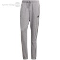 Spodnie męskie adidas Essentials Tapered Elastic Cuff 3 Stripes Pant szare GK9001 Adidas