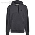 Bluza męska adidas Essentials Fleece 3-Stripes Hoodie ciemnoszara GK9082 Adidas