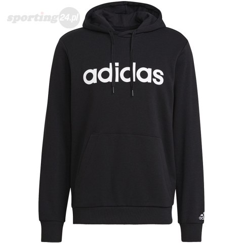 Bluza męska adidas Essentials French Terry Linear Logo Hoodie czarna GK9064 Adidas