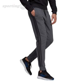 Spodnie męskie adidas Essentials Tapered Cuff 3 Stripes ciemnoszare GK8826 Adidas