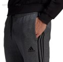 Spodnie męskie adidas Essentials Tapered Cuff 3 Stripes ciemnoszare GK8826 Adidas