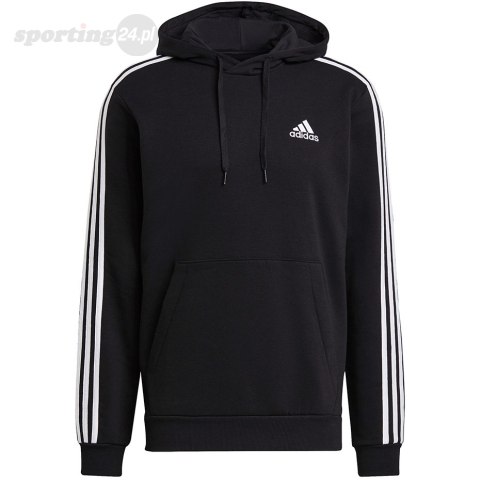 Bluza męska adidas Essentials Fleece 3-Stripes Hoodie czarna GK9072 Adidas