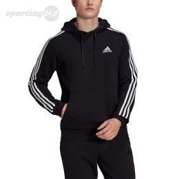 Bluza męska adidas Essentials Fleece 3-Stripes Hoodie czarna GK9072 Adidas