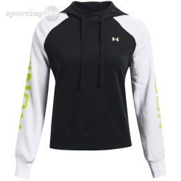 Bluza damska Under Armour Rival Fleece CB Hoodie czarno-biała 1365861 002 Under Armour