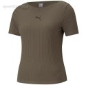 Koszulka damska Puma HER Ribbed Slim Tee Grape Leaf khaki 531917 44 Puma