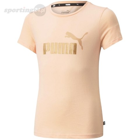 Koszulka dla dzieci Puma ESS+ Logo Tee brzoskwiniowa 587041 91 Puma