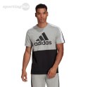 Koszulka męska adidas Essentials Colorblock Single Jersey Tee czarno-szara HE4334 Adidas